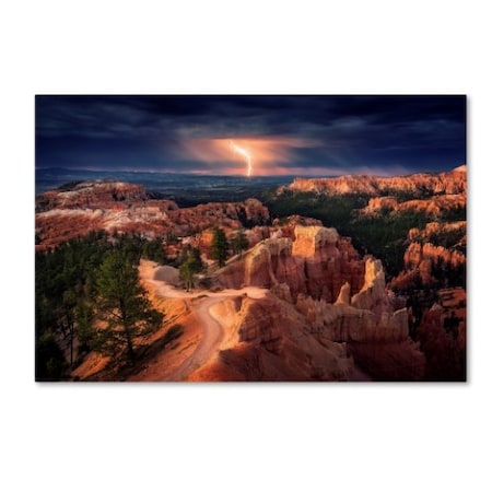 Stefan Mitterwallner 'Lightning Over Bryce Canyon' Canvas Art,12x19